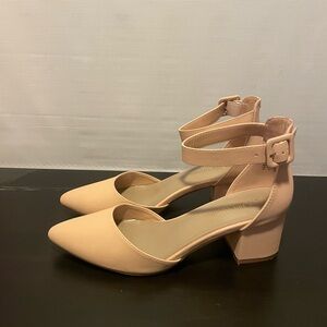 Dream Pairs Nude Ankle Strap Block Heels 2 1/2 inch heel summer heels